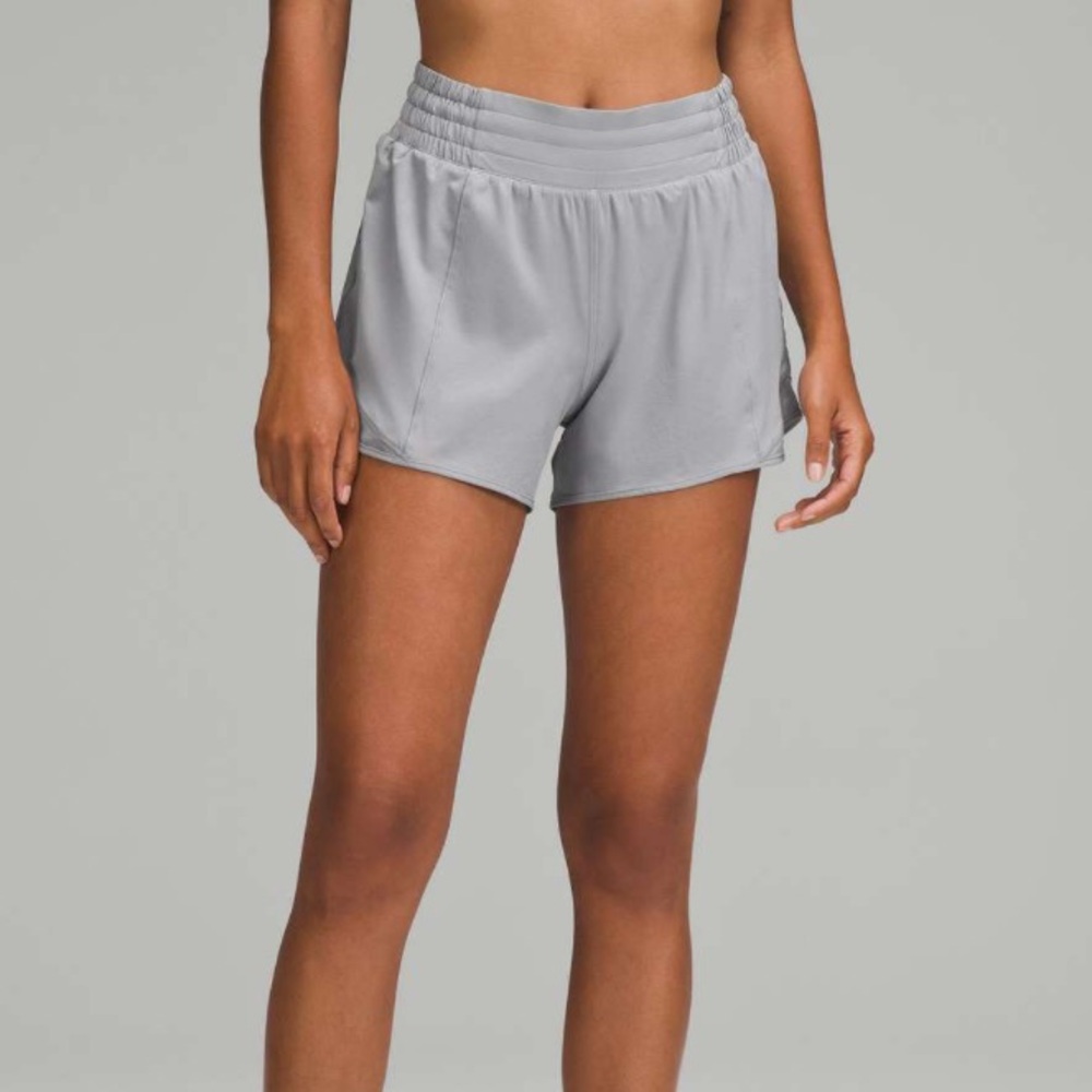 Lululemon Hotty Hot High-Rise Lined Short 4", Rhino Grey, Size 6